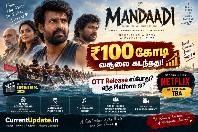 Mandaadi movie featuring Soori with ₹100 crore box office milestone and Netflix OTT release update