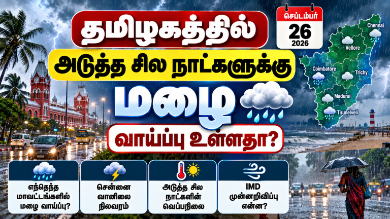 தமிழகத்தில் செப்டம்பர் 26 2026 வானிலை மழை முன்னறிவிப்பு